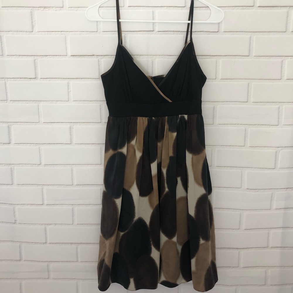 Maggy London 100% Silk Black Polka Dot Short Dress